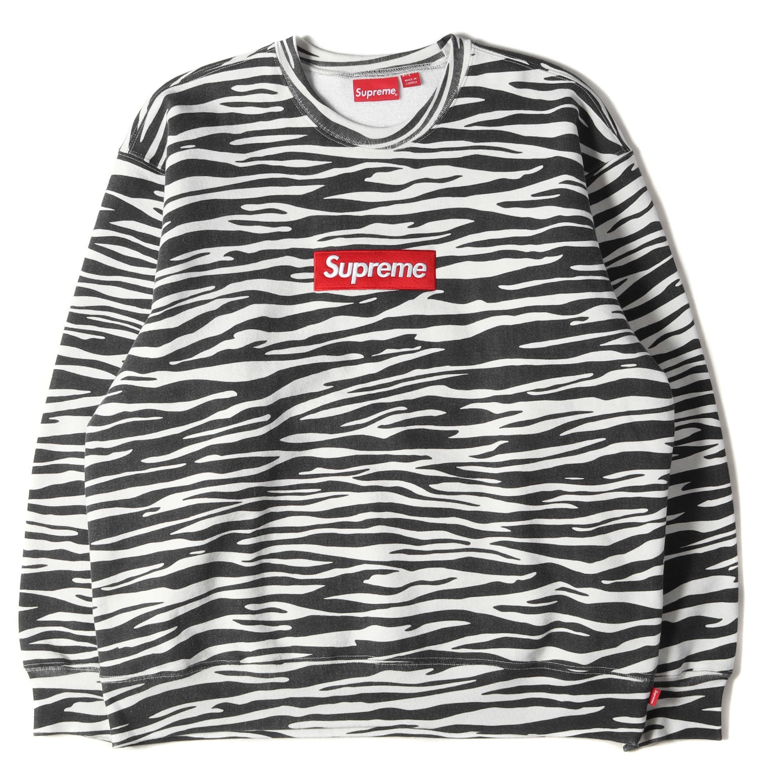 Supreme (シュプリーム) 22AW ゼブラ柄 BOXロゴ クルーネック スウェット(Box Logo Crewneck) -  ブランド古着の通販・買取 | BEEGLE by Boo-Bee