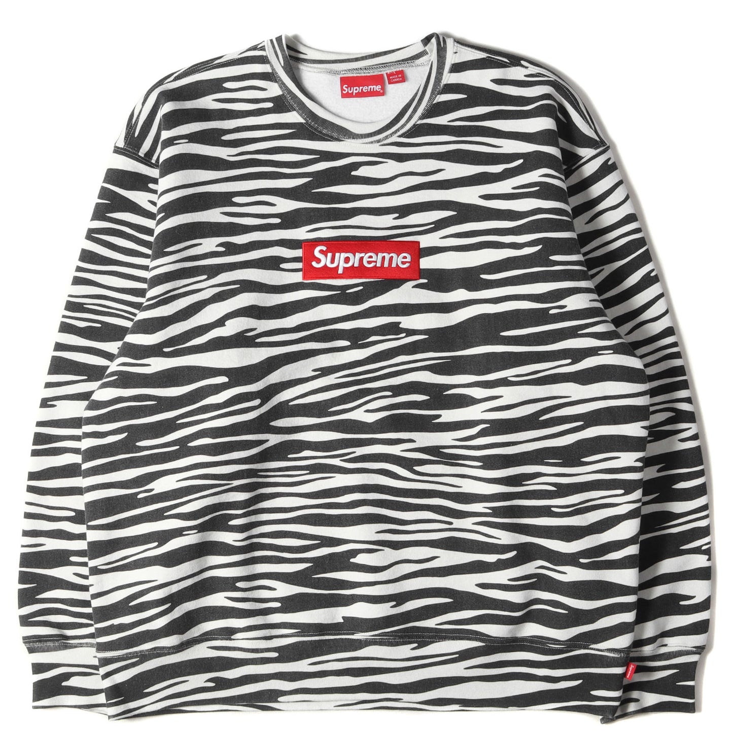 22AW ゼブラ柄 BOXロゴ クルーネック スウェット(Box Logo Crewneck)