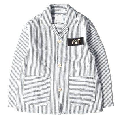 23SS パッチ付き ヒッコリー ストライプ カバーオール ジャケット(SS COVERALL JACKET)