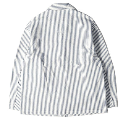 23SS パッチ付き ヒッコリー ストライプ カバーオール ジャケット(SS COVERALL JACKET)