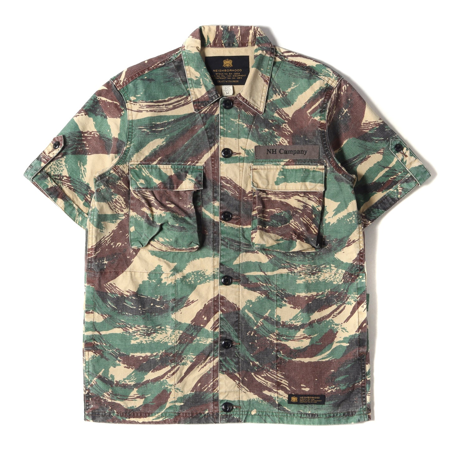 リザードカモ BDU ミリタリー 半袖 シャツ(BDU.LIZARD / C-SHIRT. SS)