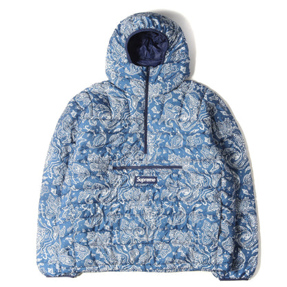 22AW ペイズリー柄 ハーフジップ プルオーバー ダウンジャケット(Micro Down Half Zip Hooded Pullover)