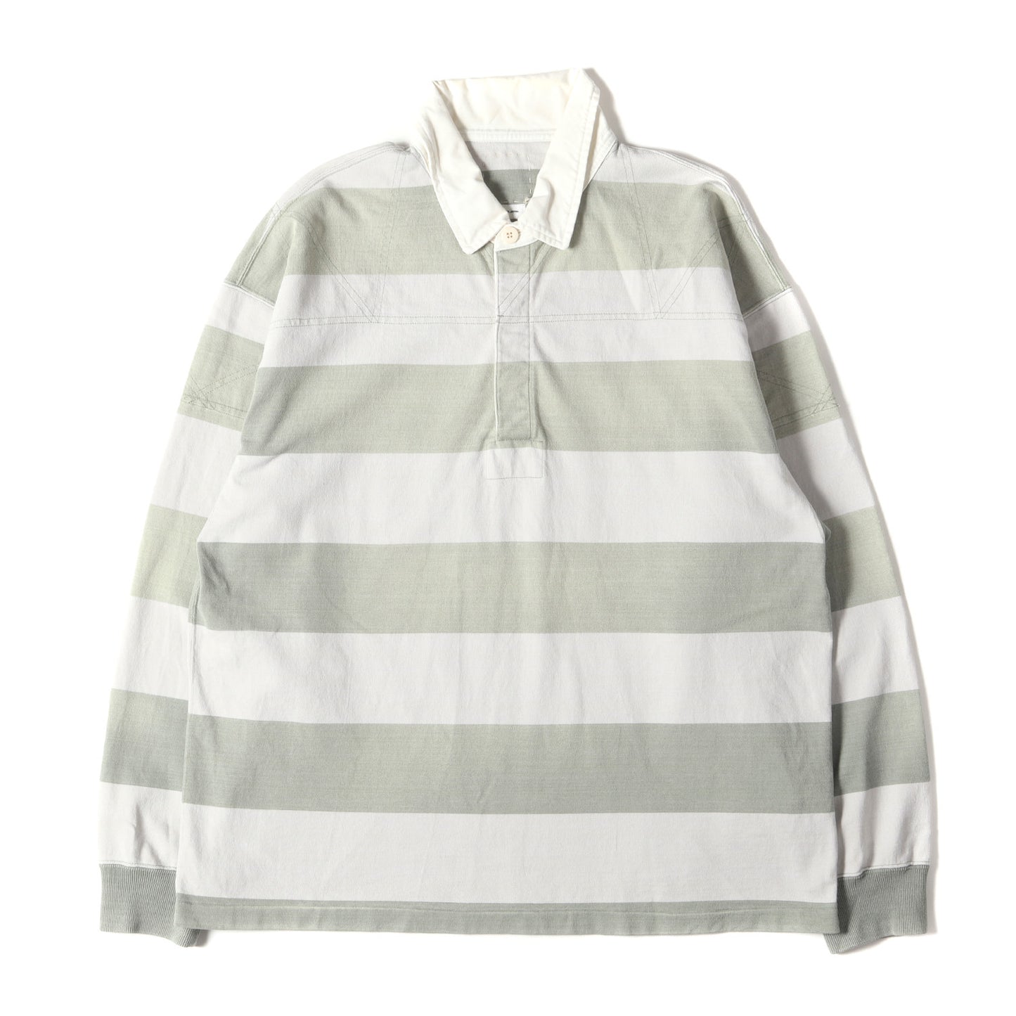 23SS ヴィンテージ加工 オーバーサイズ ボーダー ラガーシャツ(LARKHAM L/S RUGGER)