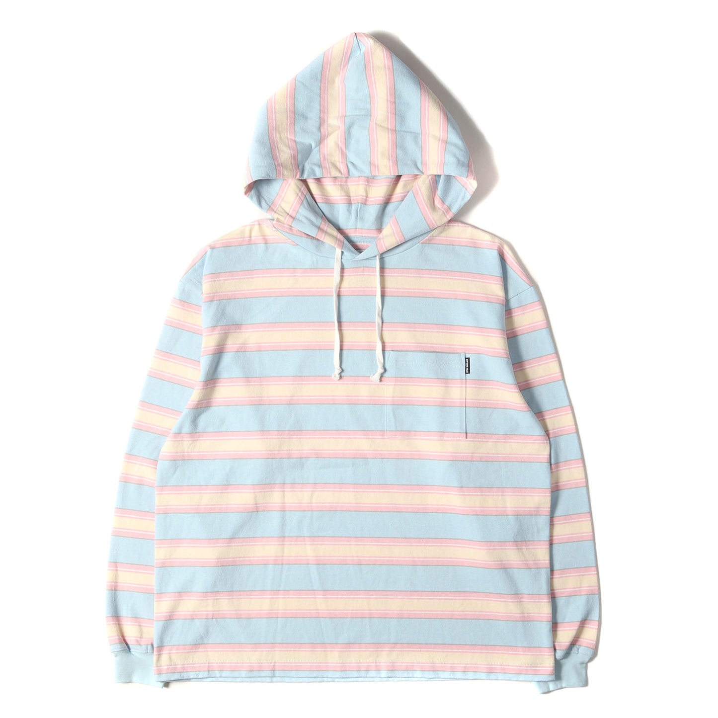 23SS フード付き ボーダー ヘビー ロングスリーブTシャツ / パーカー(BORDER HOODED TEE)