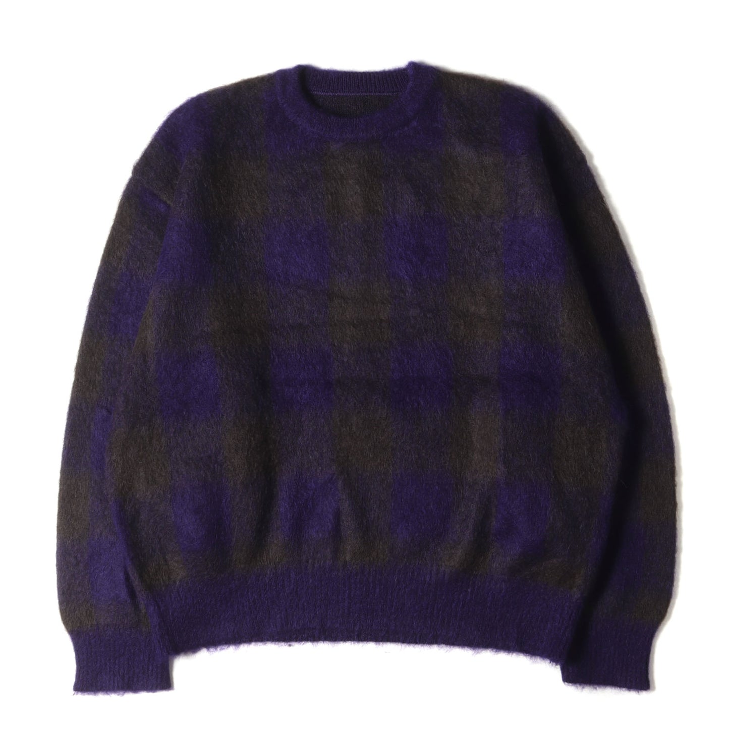 23SS ビッグチェック モヘヤニット セーター(COLOR COMBINATION MOHAIR LS BLOCK CHECK)