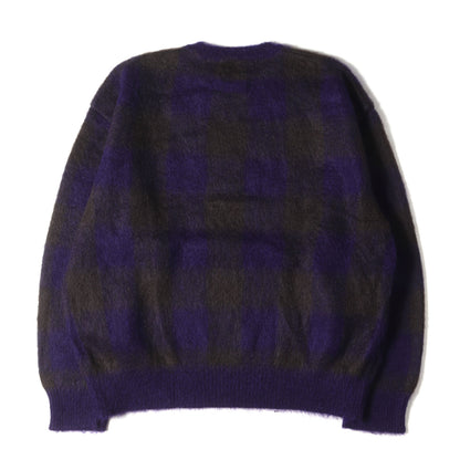 23SS ビッグチェック モヘヤニット セーター(COLOR COMBINATION MOHAIR LS BLOCK CHECK)
