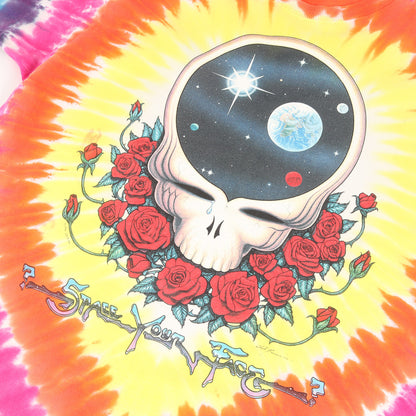 90s Grateful Dead Space Your Face タイダイ染め Tシャツ(LIQUID BLUEボディ / USA製)
