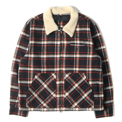 CHROME HEARTS (クロムハーツ) 襟ムートンボア チェックネル 
