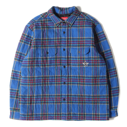 21AW スター刺繍 キルティング チェック ネルシャツ(Quilted Plaid Flannel Shirt)