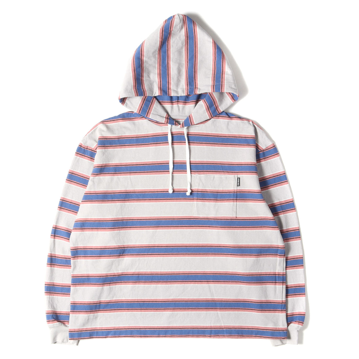 23SS フード付き ボーダー ヘビー ロングスリーブTシャツ / パーカー(BORDER HOODED TEE)