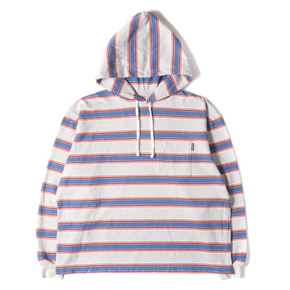 23SS フード付き ボーダー ヘビー ロングスリーブTシャツ / パーカー(BORDER HOODED TEE)