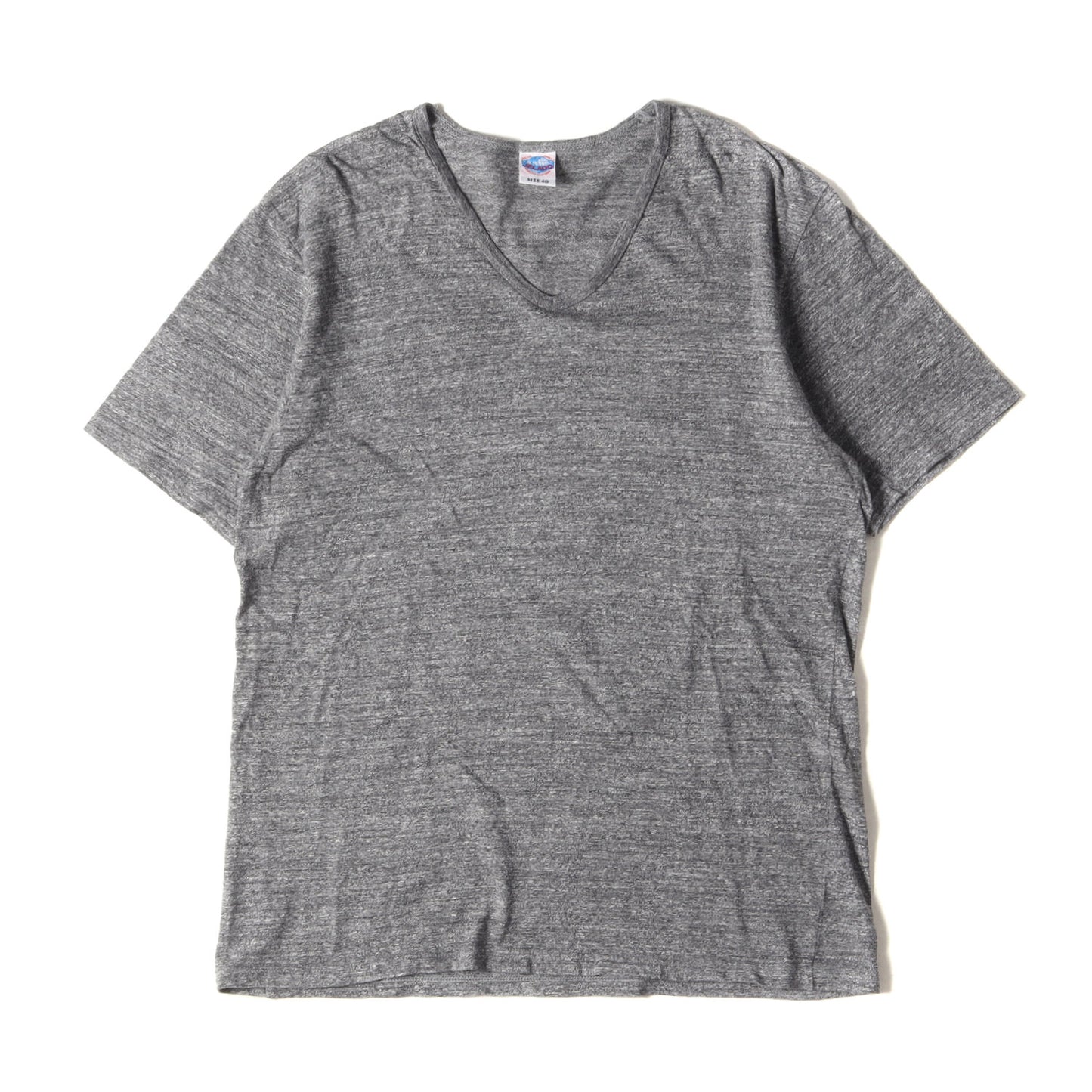 無地 Vネック 霜降り Tシャツ