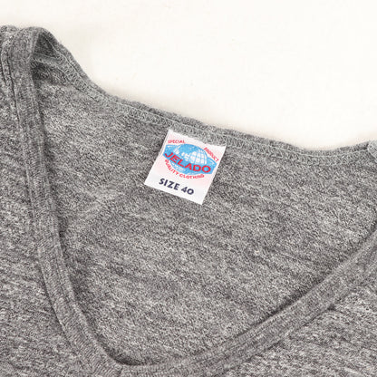 無地 Vネック 霜降り Tシャツ