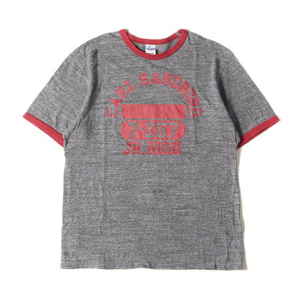 カレッジプリント 霜降り リンガー Tシャツ