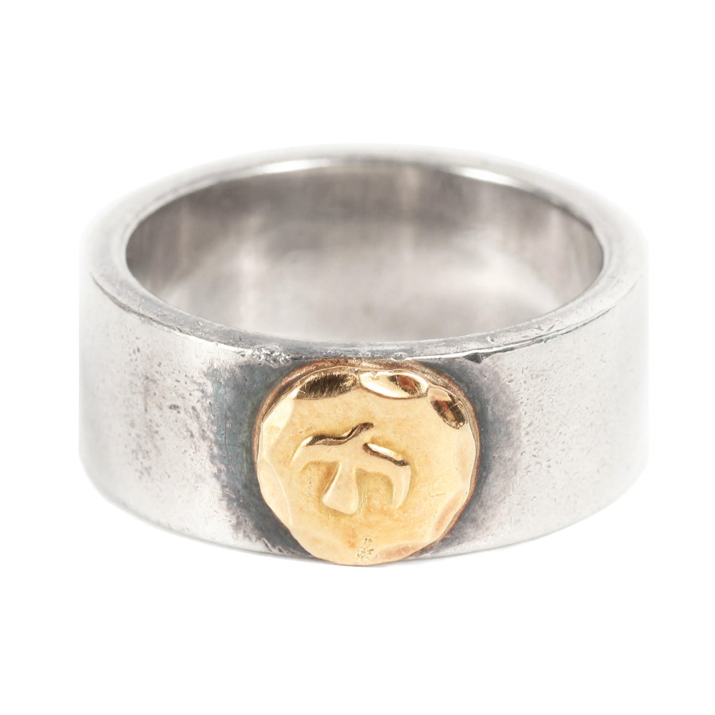 金メタル付き 平打ちリング