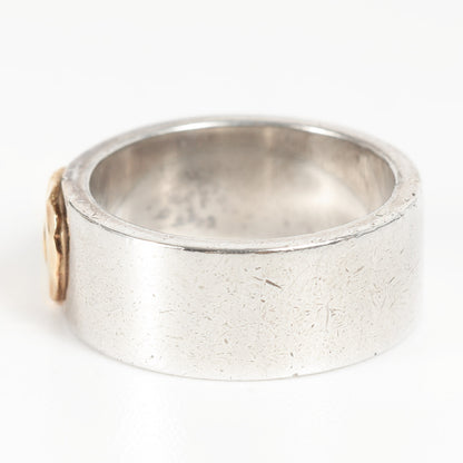 金メタル付き 平打ちリング