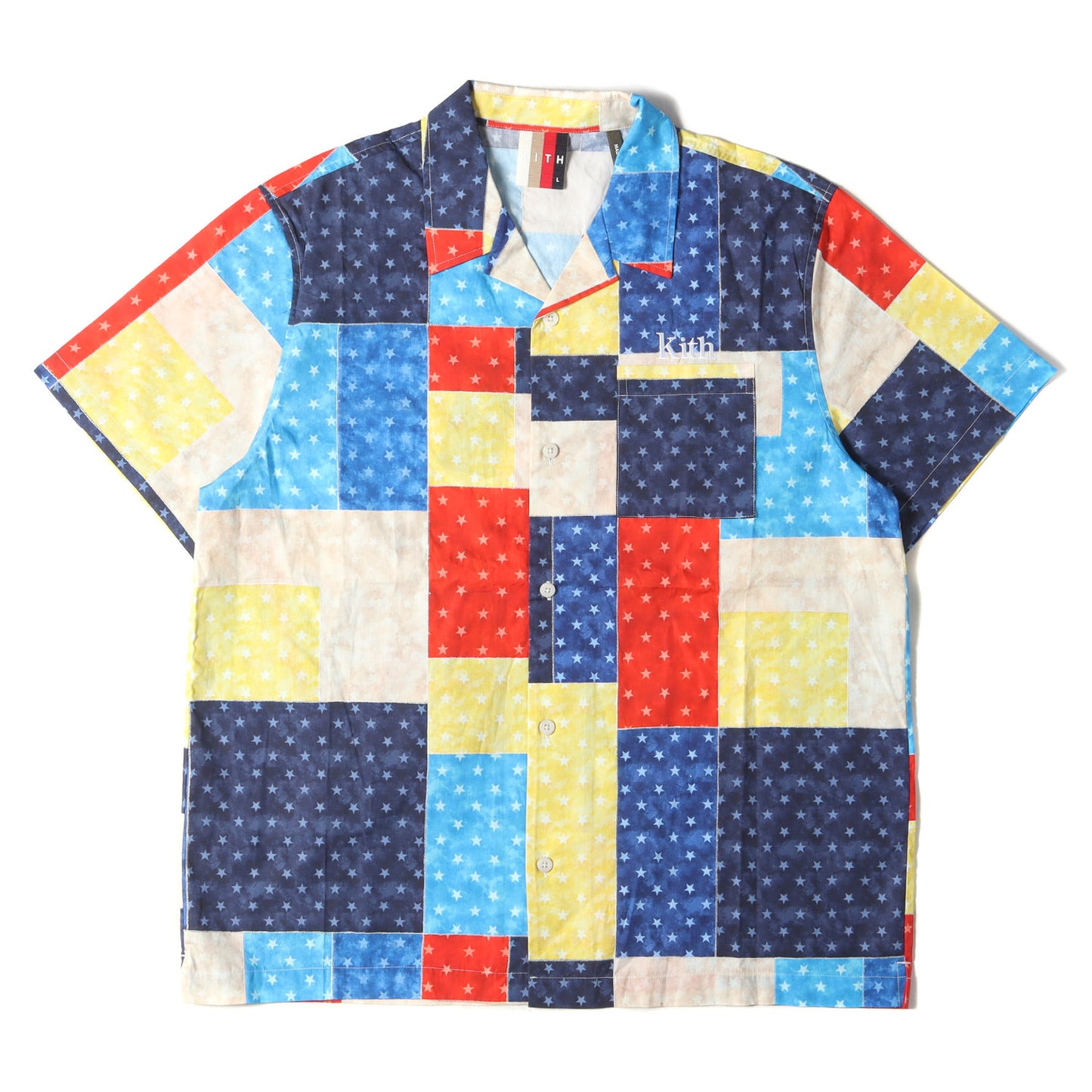 20SS スター柄 パッチワーク オープンカラー 半袖シャツ(Mixed Stars Patchwork Camp Collar)