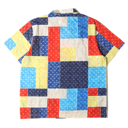 20SS スター柄 パッチワーク オープンカラー 半袖シャツ(Mixed Stars Patchwork Camp Collar)