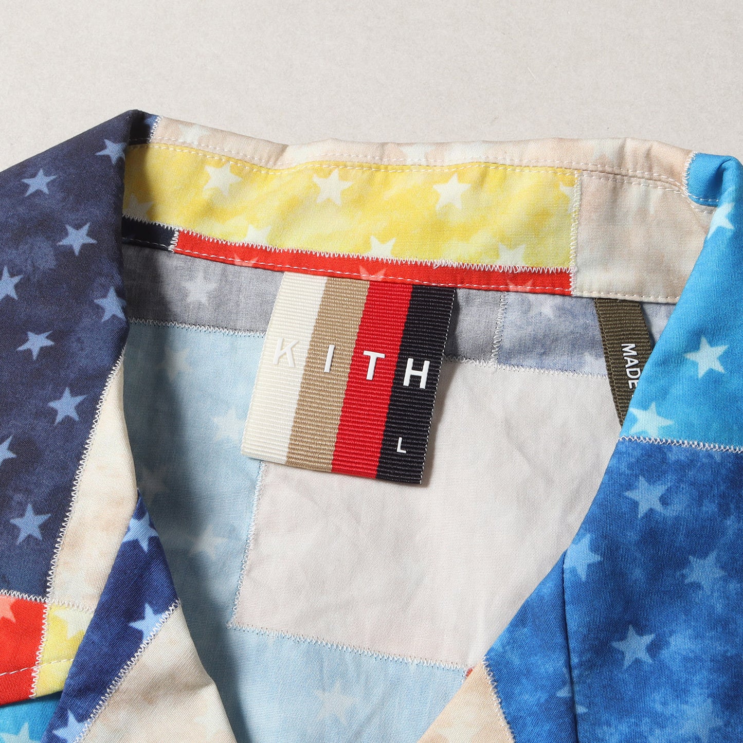 20SS スター柄 パッチワーク オープンカラー 半袖シャツ(Mixed Stars Patchwork Camp Collar)