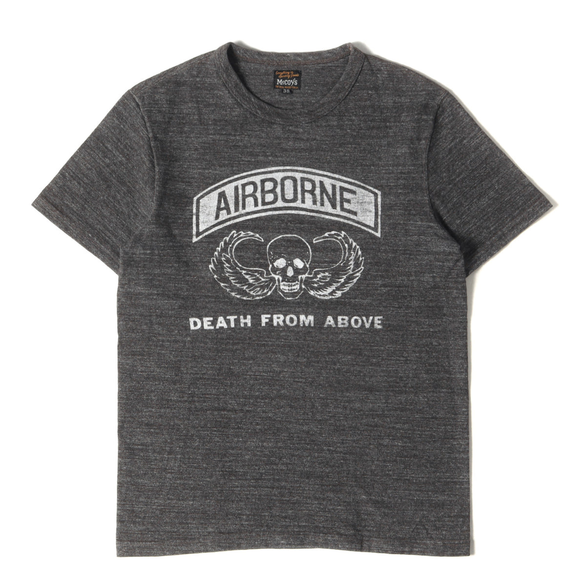 AIRBORNE ミリタリープリント 霜降り Tシャツ