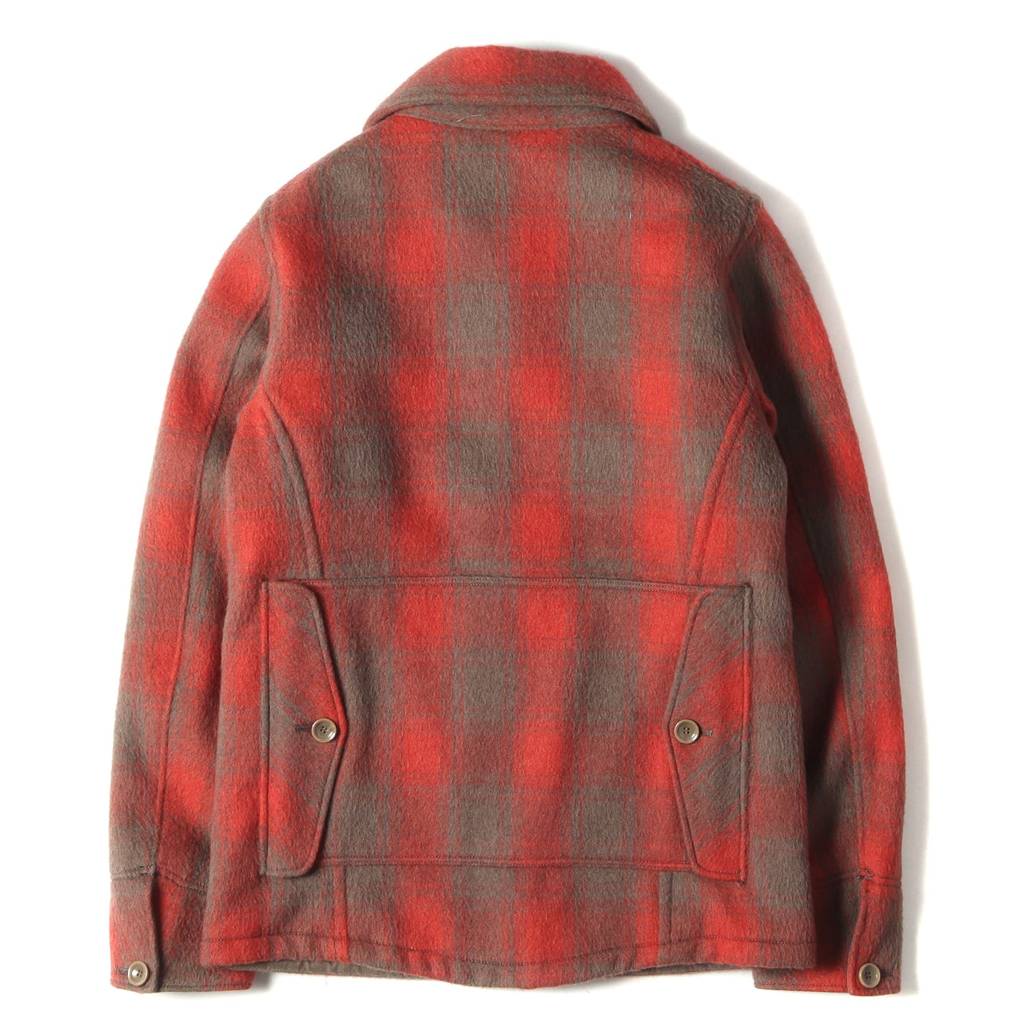 チェック メルトンウール 裏地キルティング ハンティングジャケット