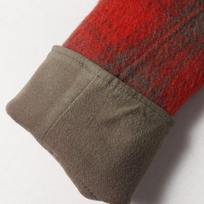 チェック メルトンウール 裏地キルティング ハンティングジャケット