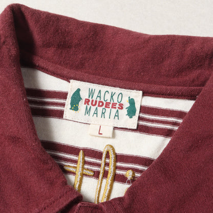 ロゴ刺繍 ボーダー ポロシャツ
