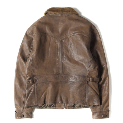 シアリングカラー ヴィンテージ加工 カウハイドレザー ジャケット