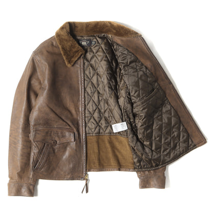 シアリングカラー ヴィンテージ加工 カウハイドレザー ジャケット