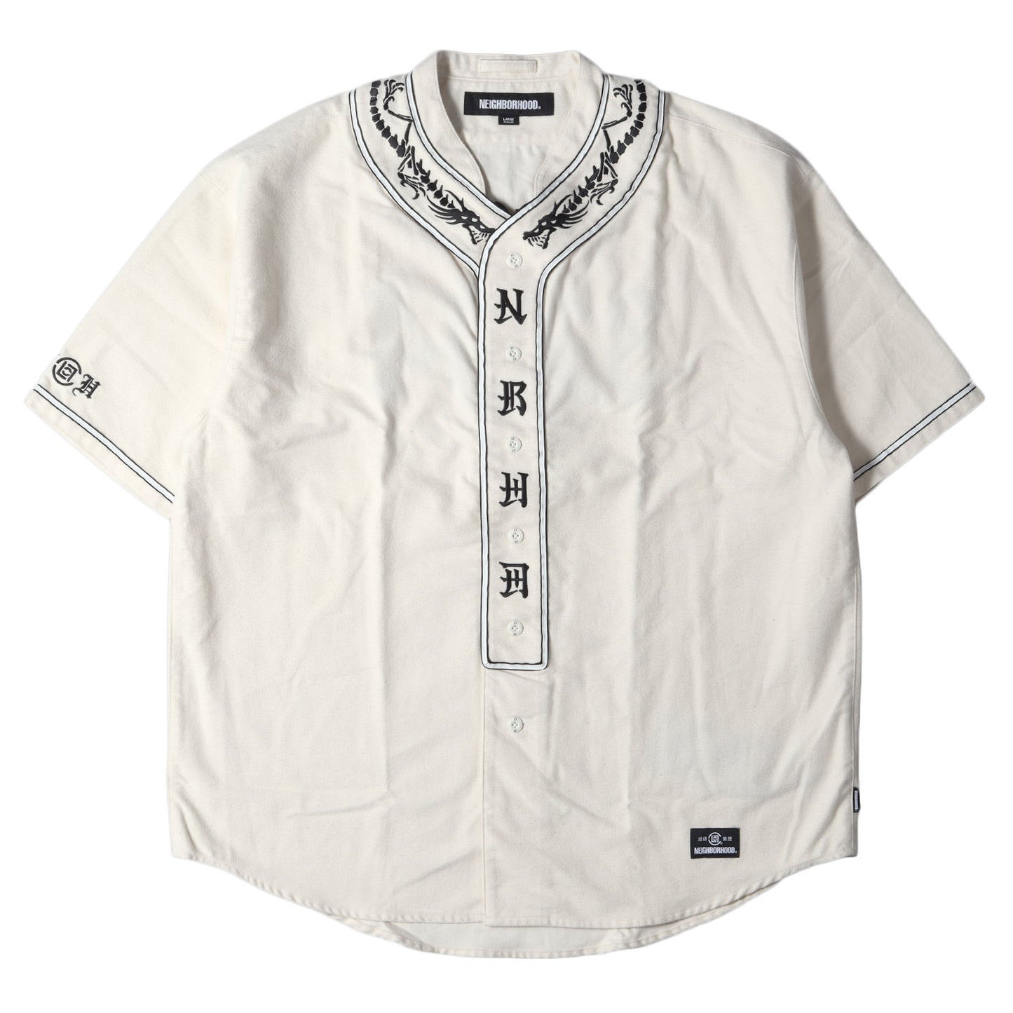 23AW ×CLOT ドラゴン刺繍 フランネル ベースボールシャツ(BB SHIRT SS)