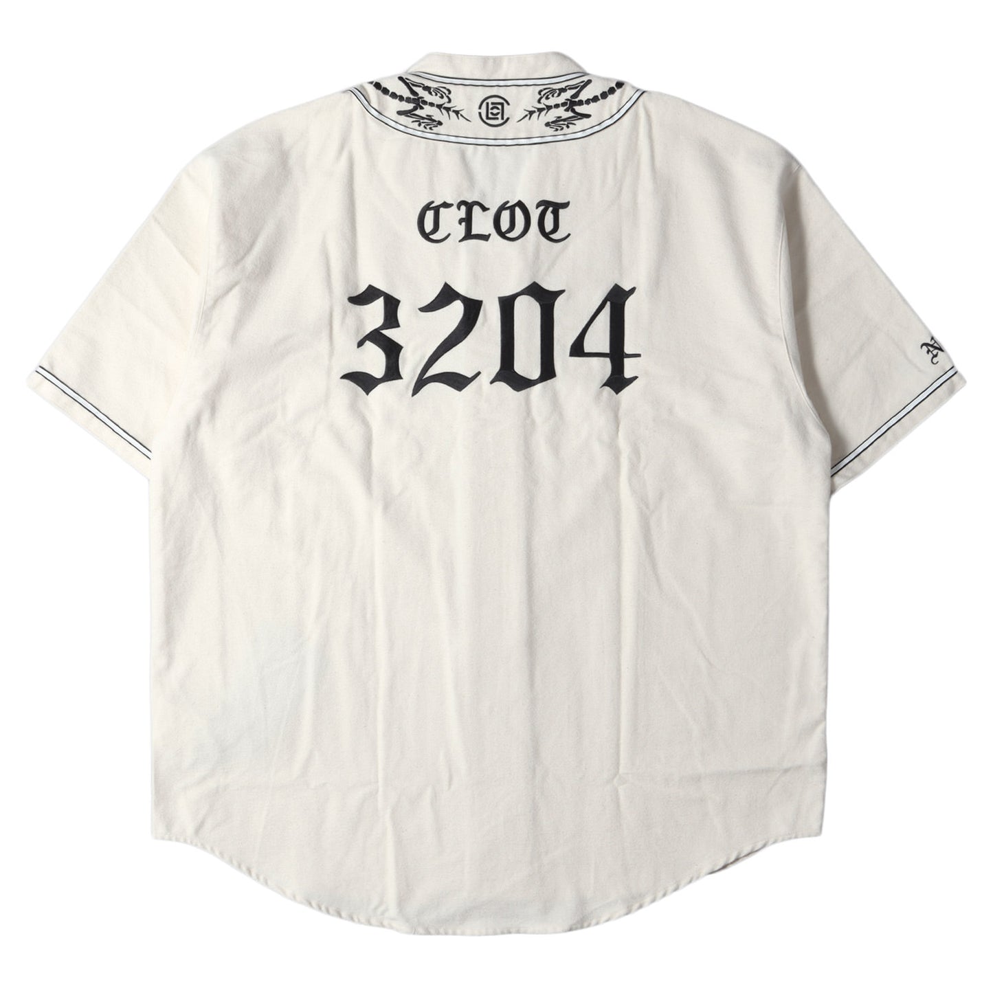 23AW ×CLOT ドラゴン刺繍 フランネル ベースボールシャツ(BB SHIRT SS)
