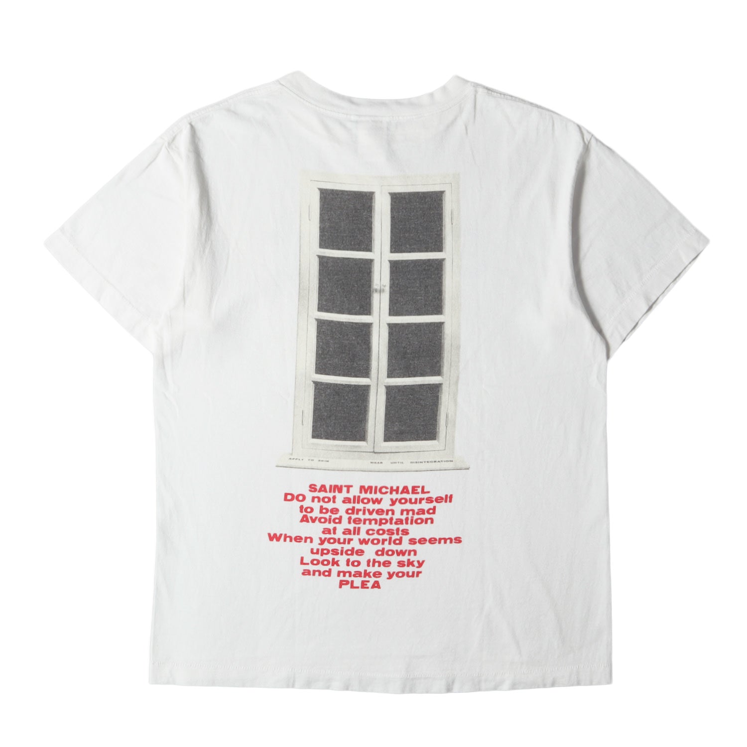 SAINT MICHAEL (セントマイケル) 21SS ヴィンテージ加工ブランドロゴT