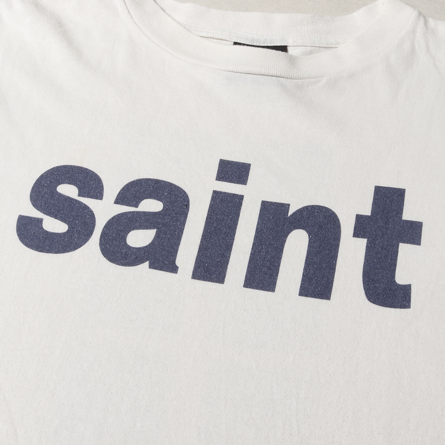 SAINT MICHAEL (セントマイケル) 21SS ヴィンテージ加工ブランドロゴT 