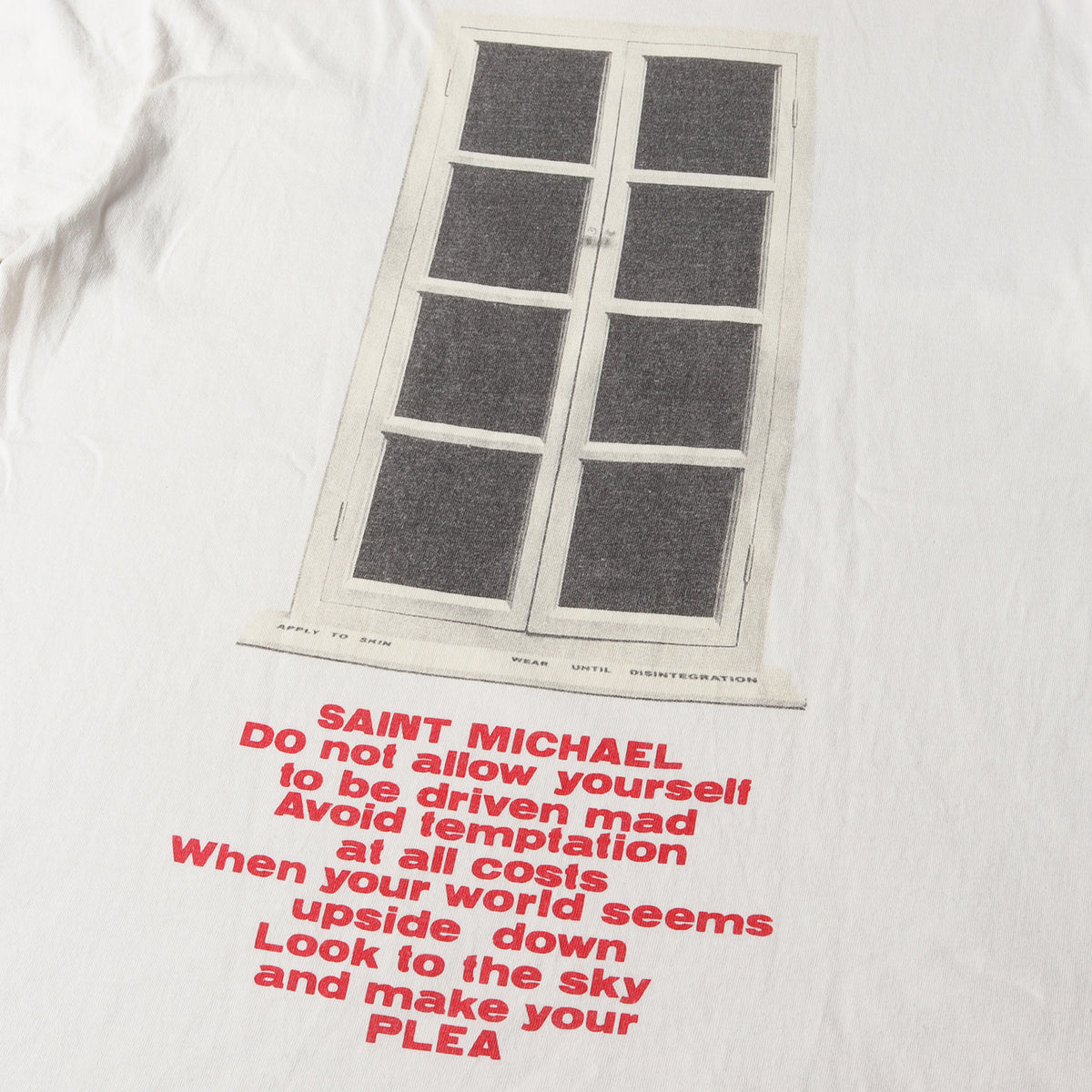 SAINT MICHAEL (セントマイケル) 21SS ヴィンテージ加工ブランドロゴT 