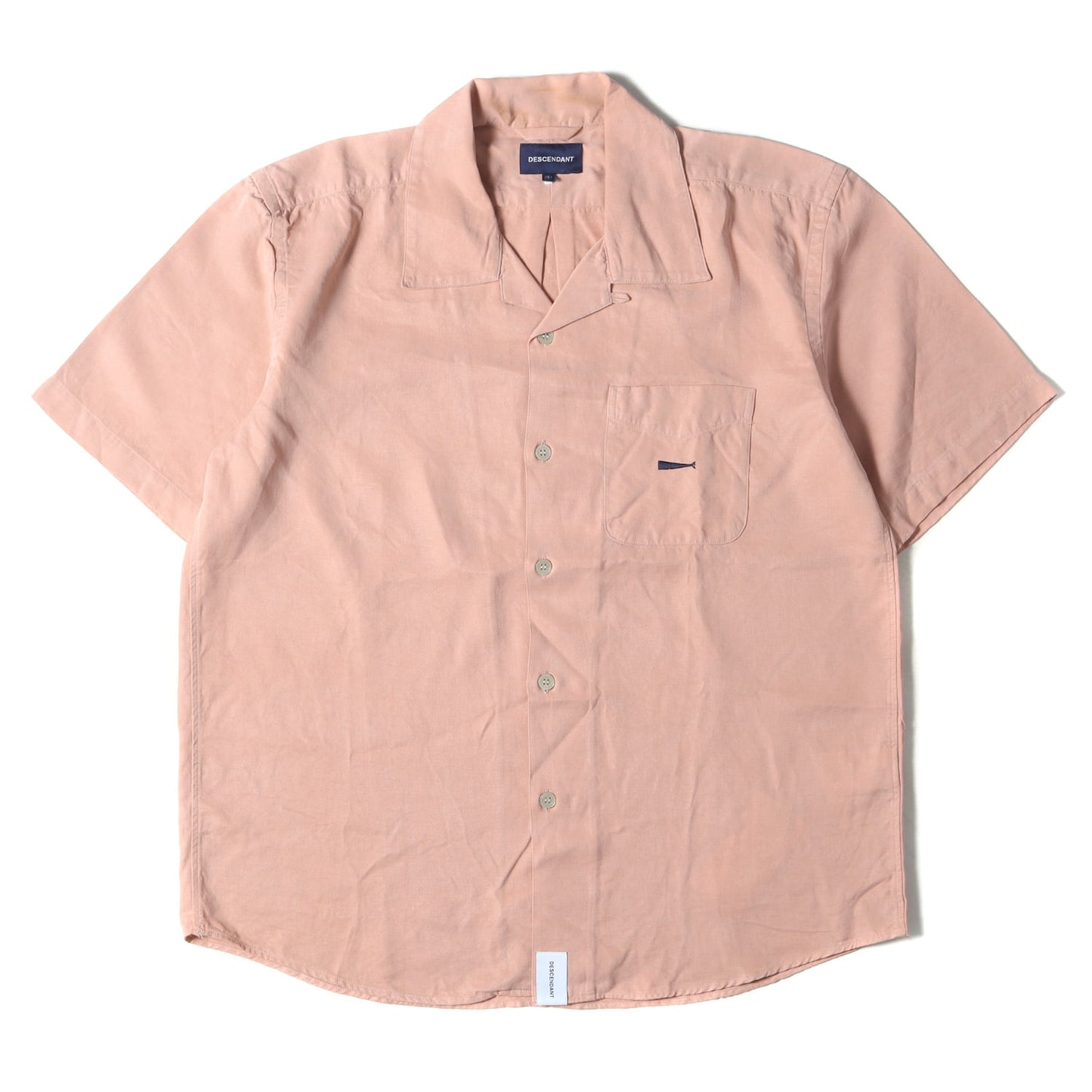 19SS ワンポイント刺繍 オープンカラー 半袖シャツ(PIER TENCEL SS SHIRT)