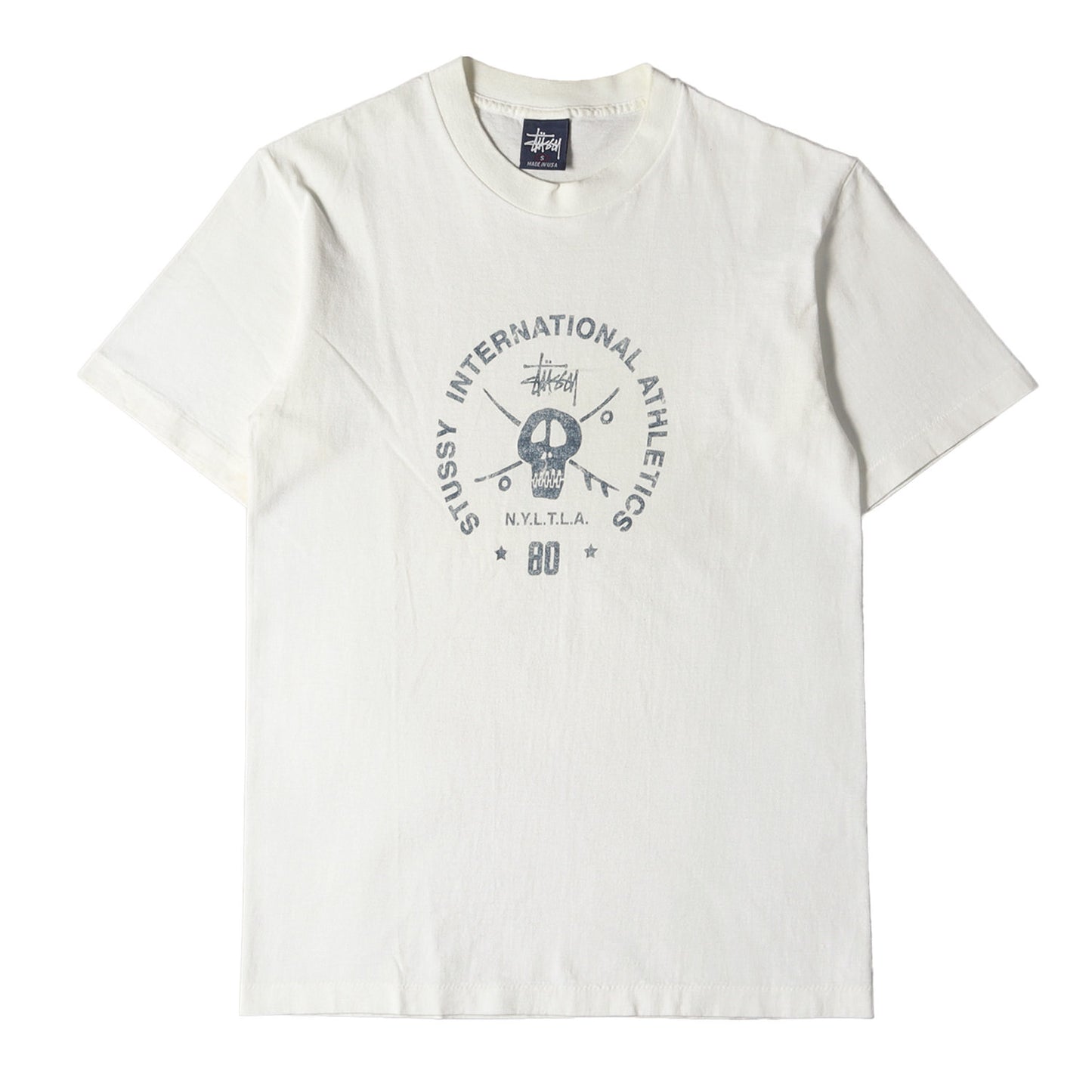 90s OLD STUSSY 紺タグ スケボー スカル Tシャツ(USA製)