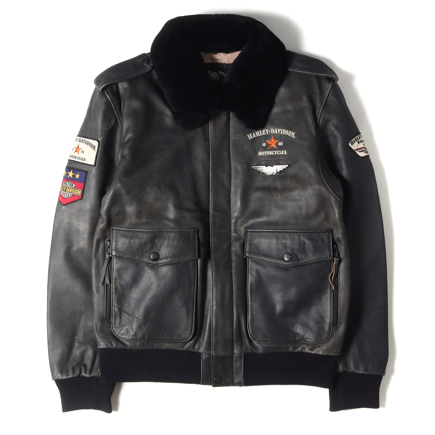 HARLEY-DAVIDSON (ハーレーダビッドソン) 純正ワッペン 襟ムートンボア 