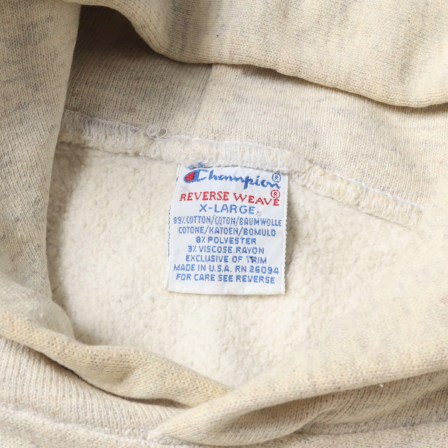 90s 刺繍タグ 目無し リブライン リバースウィーブ スウェットパーカー(USA製)