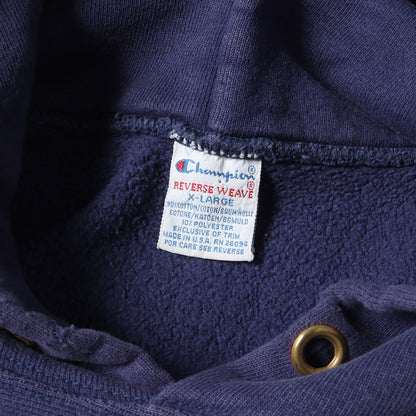 90s 刺繍タグ 目付き 無地 リバースウィーブ スウェットパーカー(USA製)