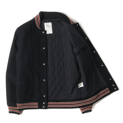 チェーン刺繍ロゴ メルトンウール スタジャン(Melton Stadium Jacket)