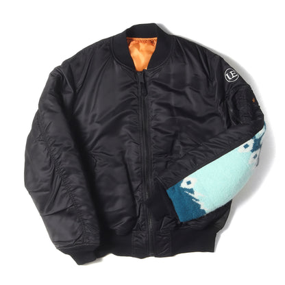 22AW ×fragment design ×ALPHA 袖 ノルディック柄ニット カスタム MA-1 フライトジャケット(NORDIC MA-1)