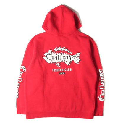 19AW 発泡プリント スウェットパーカー(FISHING CLUB HOODIE)
