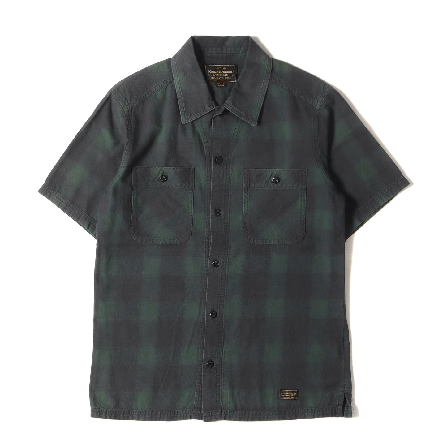 15SS オンブレチェック ワーク 半袖 シャツ(B&C / C-SHIRTS. SS)