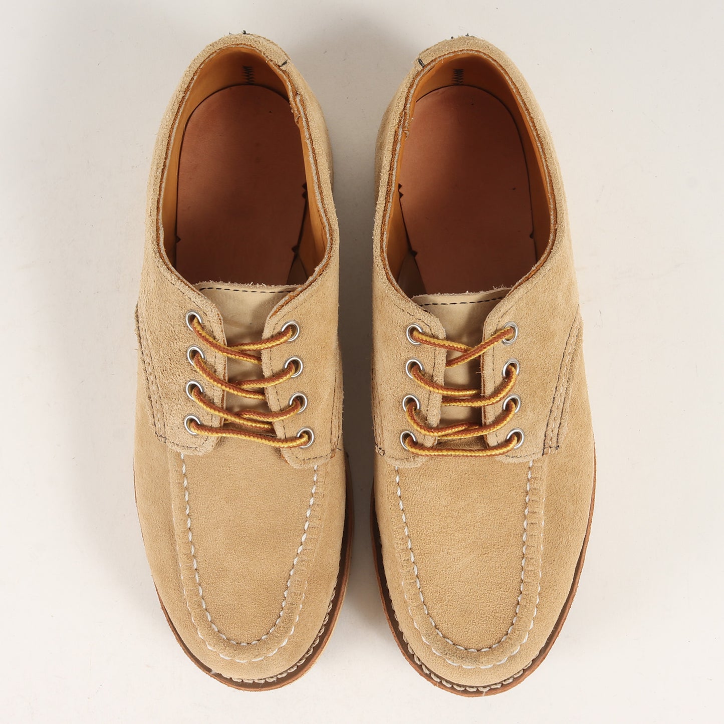 00s 8097 刺繍羽タグ スウェードレザー オックスフォード モックトゥ ブーツ