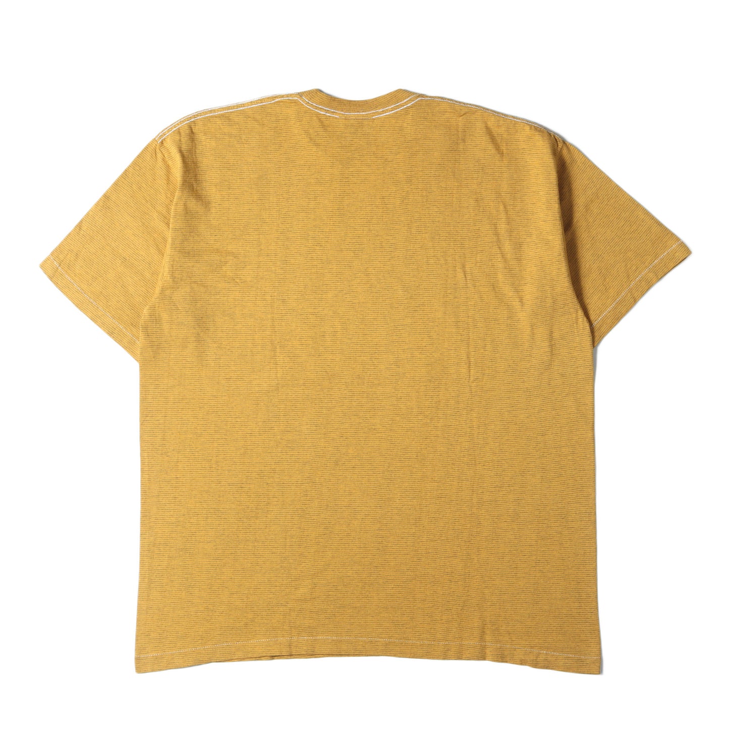 ロゴ刺繍 クルーネック ボーダー Tシャツ