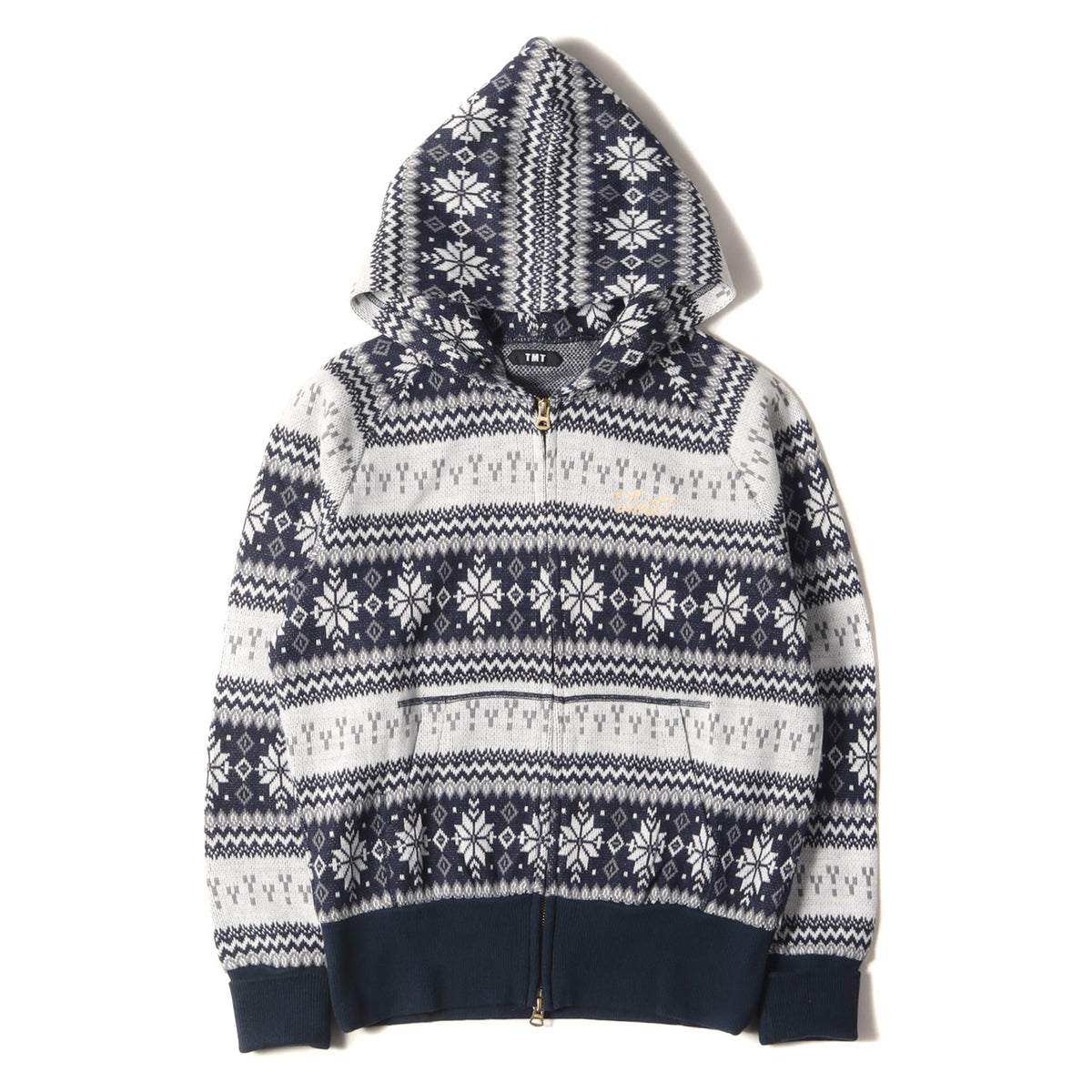 ノルディック柄 ニット ジップ パーカー(SNOW PATTERN ZIP PARKA)