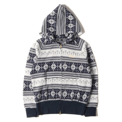ノルディック柄 ニット ジップ パーカー(SNOW PATTERN ZIP PARKA)