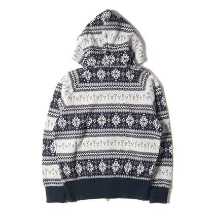 ノルディック柄 ニット ジップ パーカー(SNOW PATTERN ZIP PARKA)