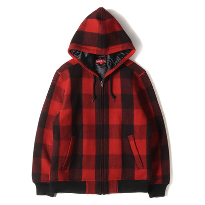 15AW アーチロゴ バッファローチェック ウール ボンバージャケット(Hooded Wool Bomber)