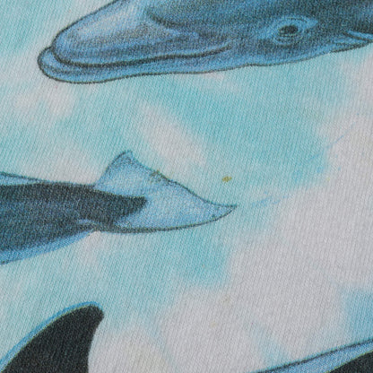 90s LIQUID BLUE タイダイ染め イルカ アート Tシャツ(USA製)
